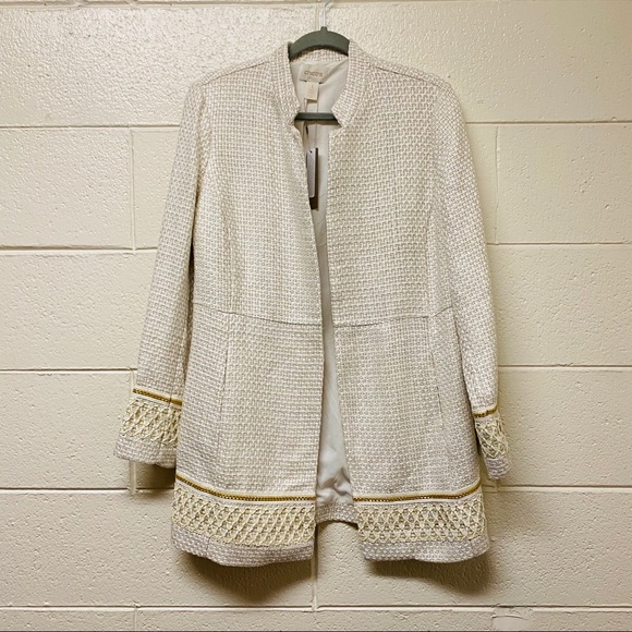 Chicos Textured Embellished Topper Jacket Neutral - Picture 11 of 11